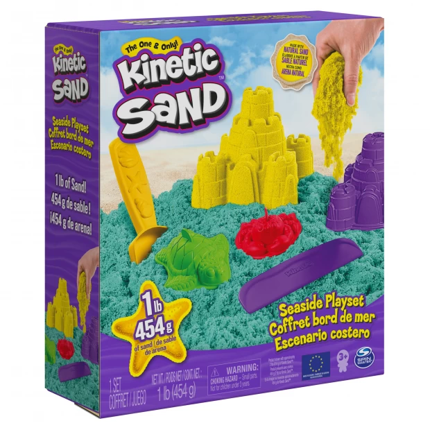 фото Kinetic sand кинетический песок набор для лепки разноцветный замок с формочками