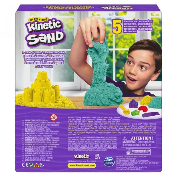 фото Kinetic sand кинетический песок набор для лепки разноцветный замок с формочками