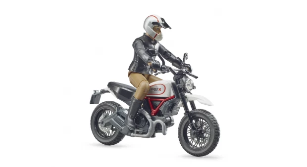 Bruder Мотоцикл с мотоциклистом Scrambler Ducati Desert Sled