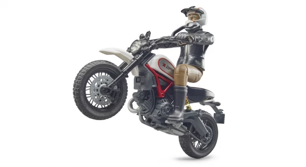 Bruder Мотоцикл с мотоциклистом Scrambler Ducati Desert Sled