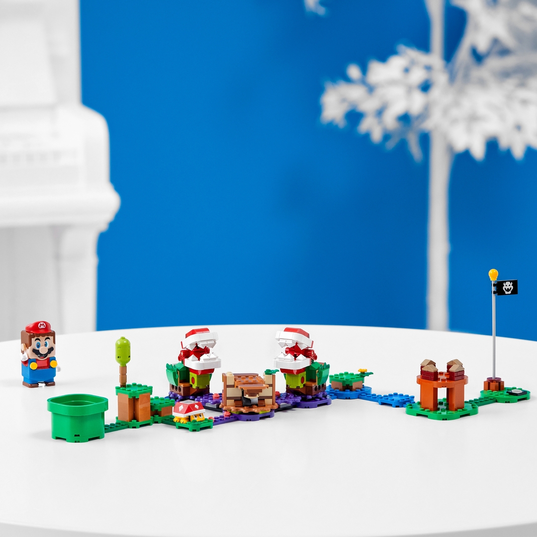 фото Lego super mario конструктор дополнительный набор загадочное испытание растения-пираньи