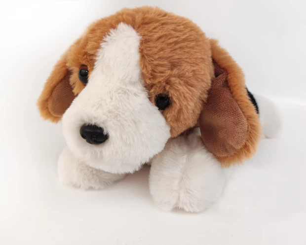 Мягкая игрушка Собачка лежачая трехцветная, 28 см button blue собачка лежачая коричневая 28 см