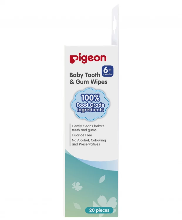 Pigeon Салфетки для чистки молочных зубов без аромата Pigeon Baby Tooth & Gum Wipes, 20шт