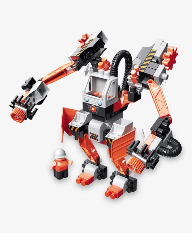 Bauer Набор с большим роботом и пилотом в коробке Technobot цвет белый, оранжевый, черный конструктор technobot набор с роботом и пилотом 86 элементов bauer 795