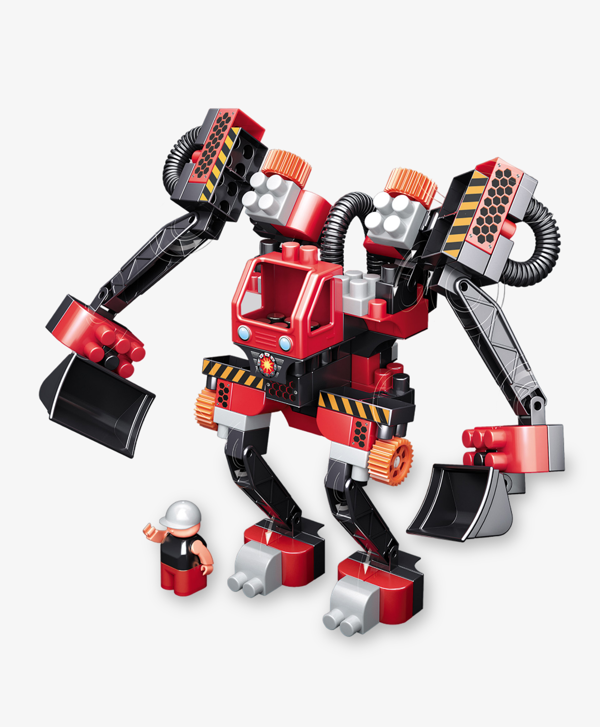 фото Bauer набор с большим роботом и пилотом в коробке technobot цвет черный, красный