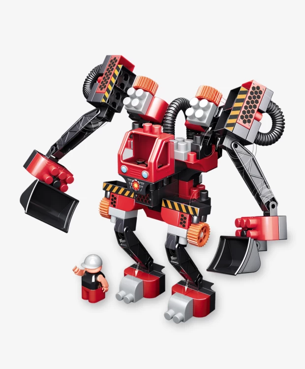 Bauer Набор с большим роботом и пилотом в коробке Technobot цвет черный, красный конструктор technobot набор с роботом и пилотом 86 элементов bauer 795