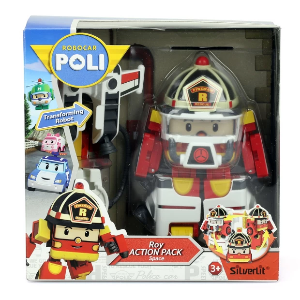 Рой трансформер Robocar Poli 10 см + костюм астронавта