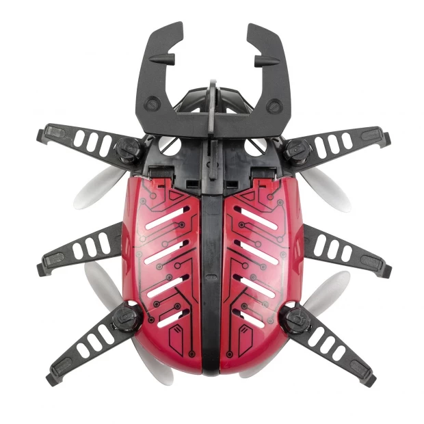 Робот Жук летающий чёрный с красными крыльями - фото 4