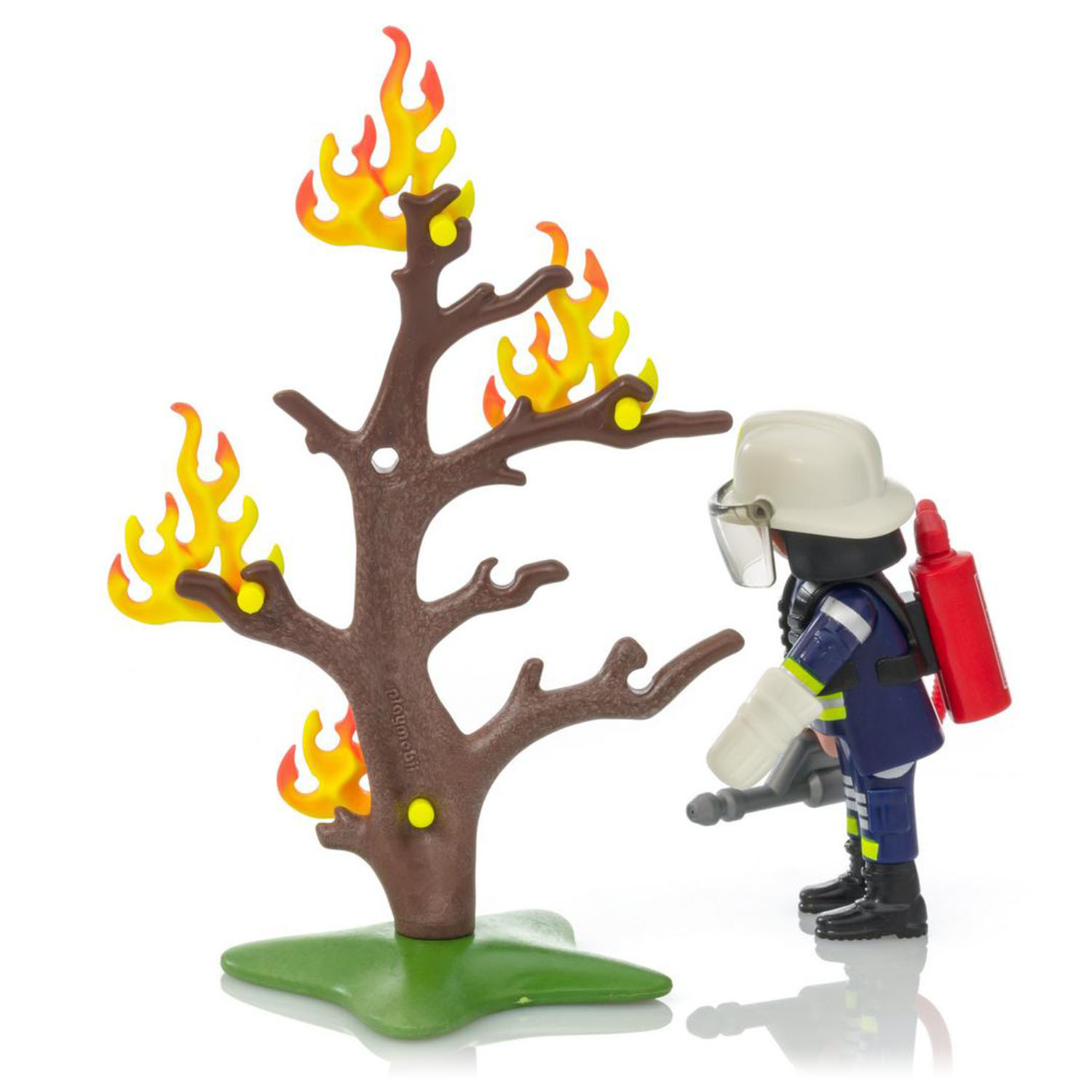 фото Конструктор playmobil экстра-набор: пожарный с деревом