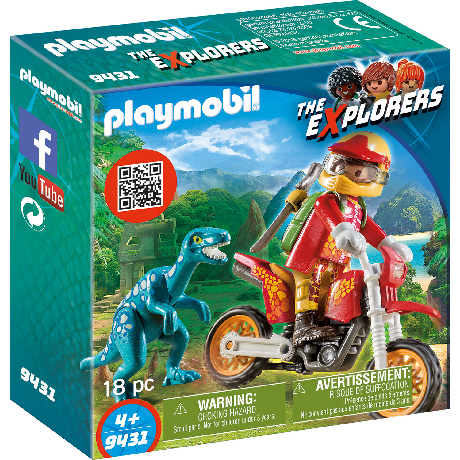

Конструктор Playmobil Динозавры: Гоночный мотоцикл с ящером, 9431pm