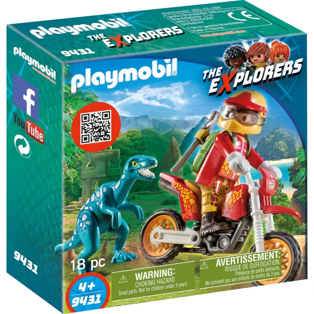 

Playmobil Конструктор Гоночный мотоцикл с ящером