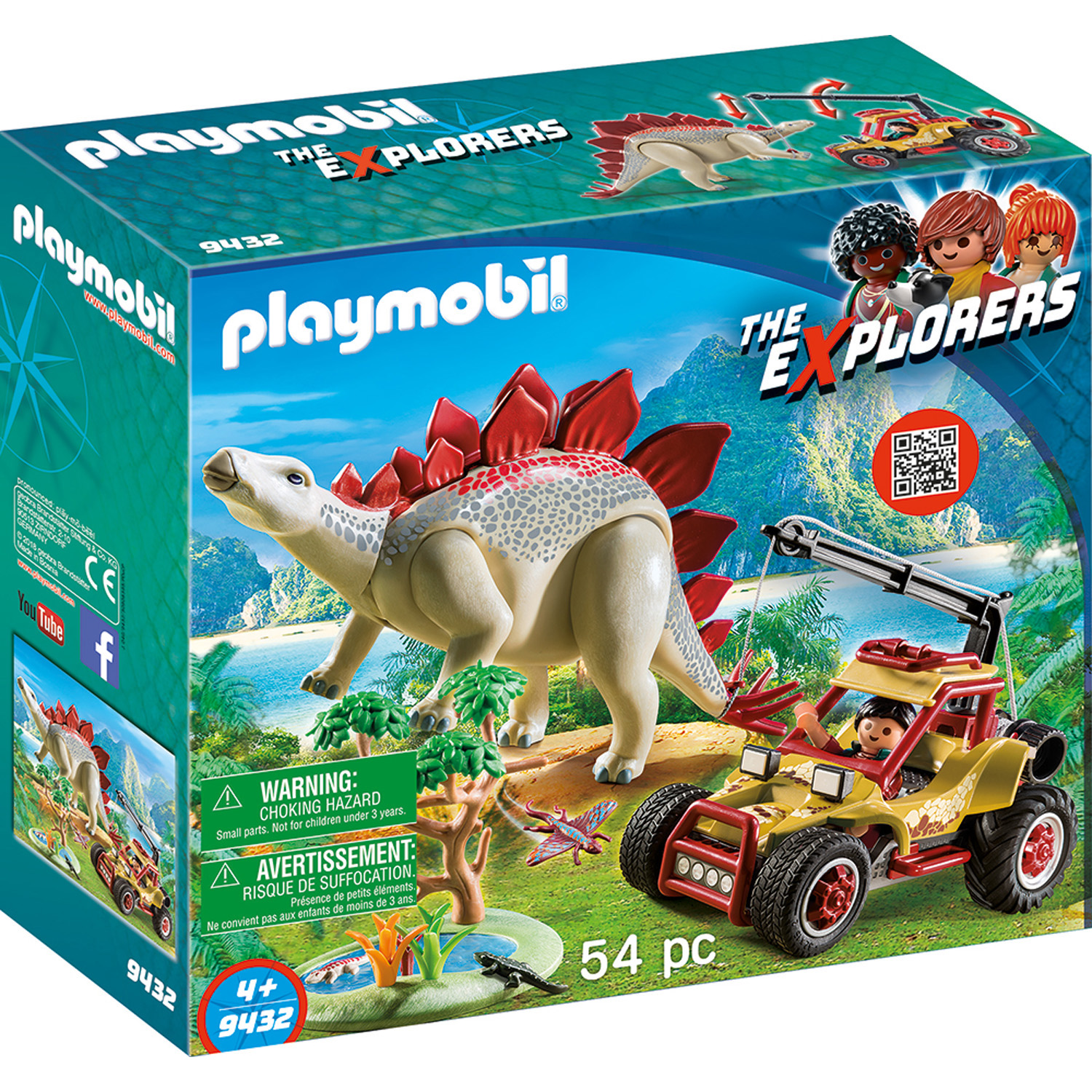 Playmobil Конструктор Исследовательский транспорт со стегозавром 9432pm - фото 1