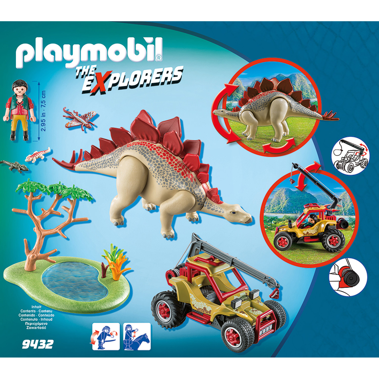 Playmobil Конструктор Исследовательский транспорт со стегозавром 9432pm - фото 2