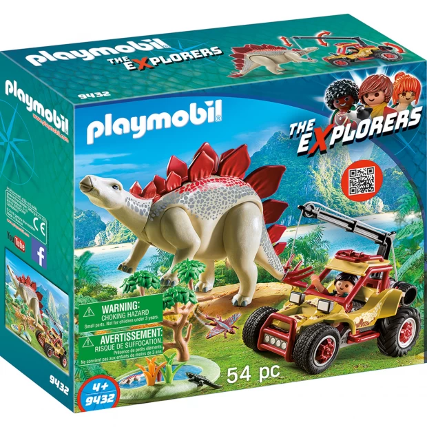 Playmobil Конструктор Исследовательский транспорт со стегозавром - фото 1