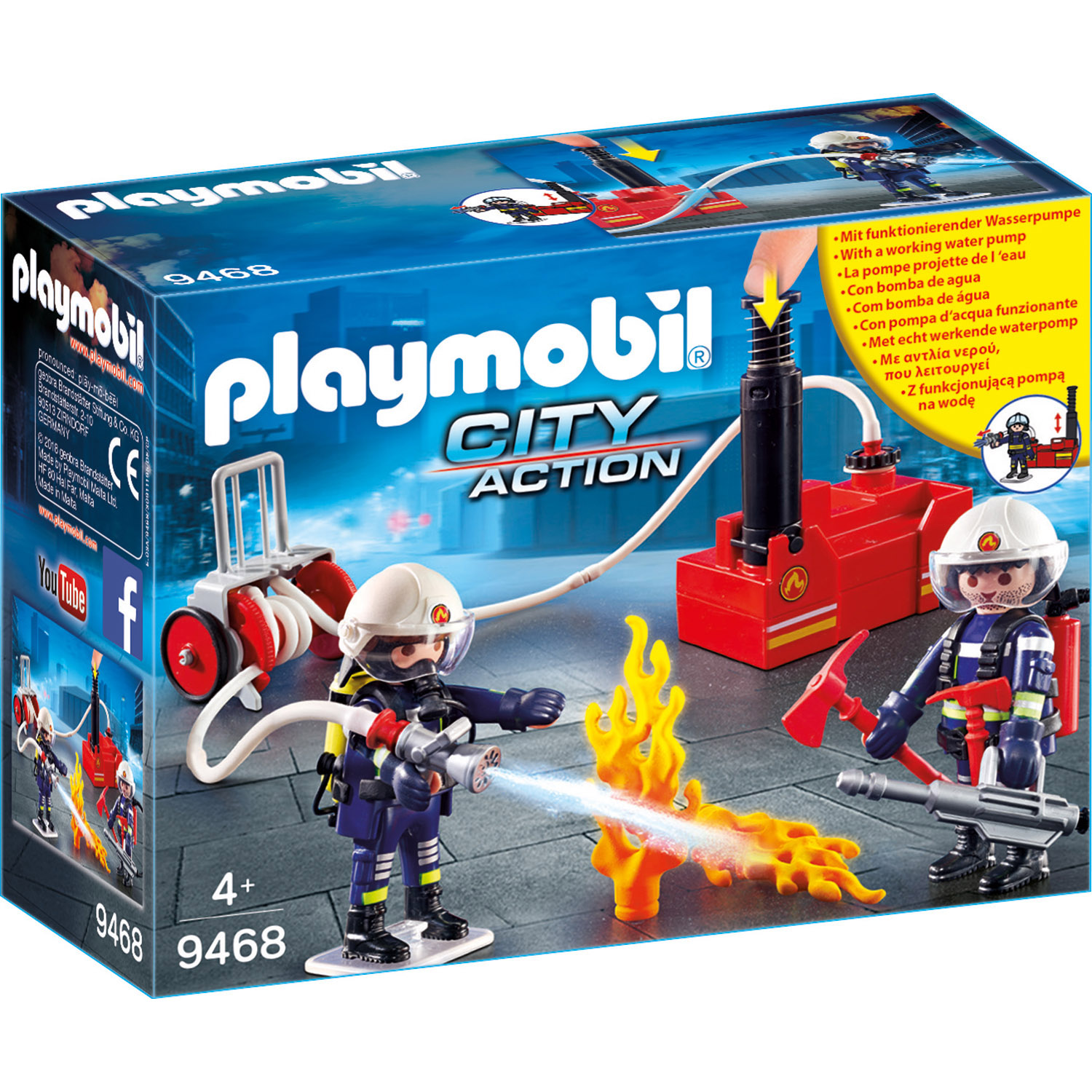Playmobil Конструктор Пожарные с водяным насосом 9468pm - фото 1