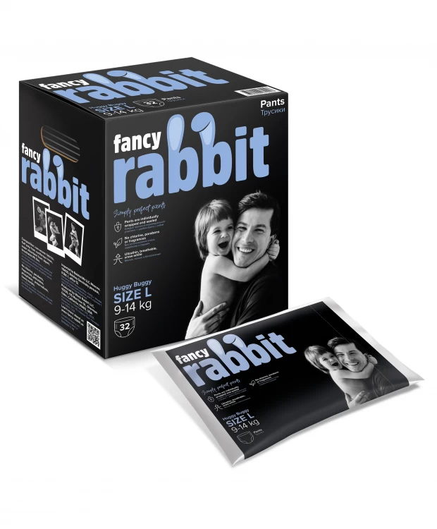 Fancy Rabbit Трусики-подгузники, 9-14 кг, L, 32 шт подгузники на липучках fancy rabbit 9 14 кг l 32 шт