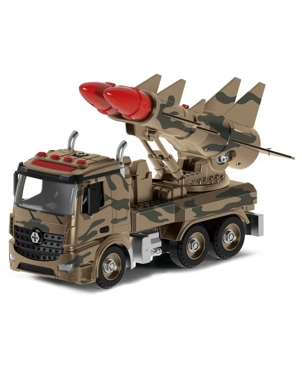 Конструктор Funky Toys 1:12 Военная машина фрикционная с двумя ракетами - фото 1