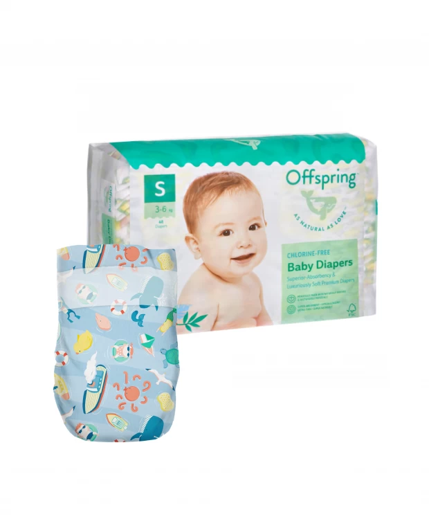

Offspring подгузники, S 3-6 кг. 48 шт. расцветка Сидней