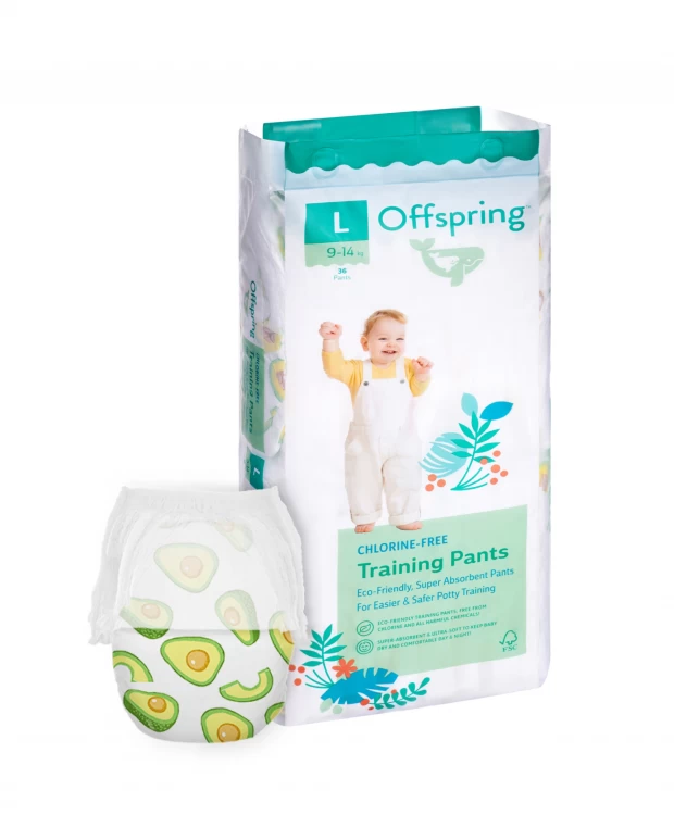 Offspring трусики-подгузники, L 9-14 кг. 36 шт. расцветка Авокадо трусики подгузники offspring l 9 14 kg 36 шт