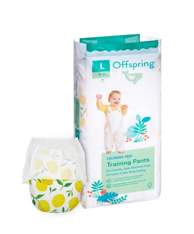 Offspring трусики-подгузники, L 9-14 кг. 36 шт. расцветка Лимоны трусики подгузники offspring 9 14 кг лес 36 шт