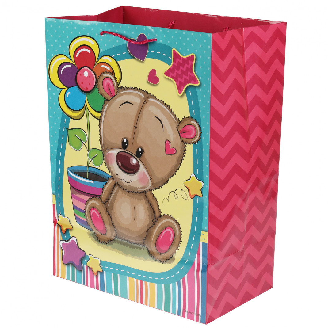 Играем вместе Играем вместе Пакет подарочный Мишка глянцевый пакет подарочный regalissimi цветы глянцевый 11x14 см