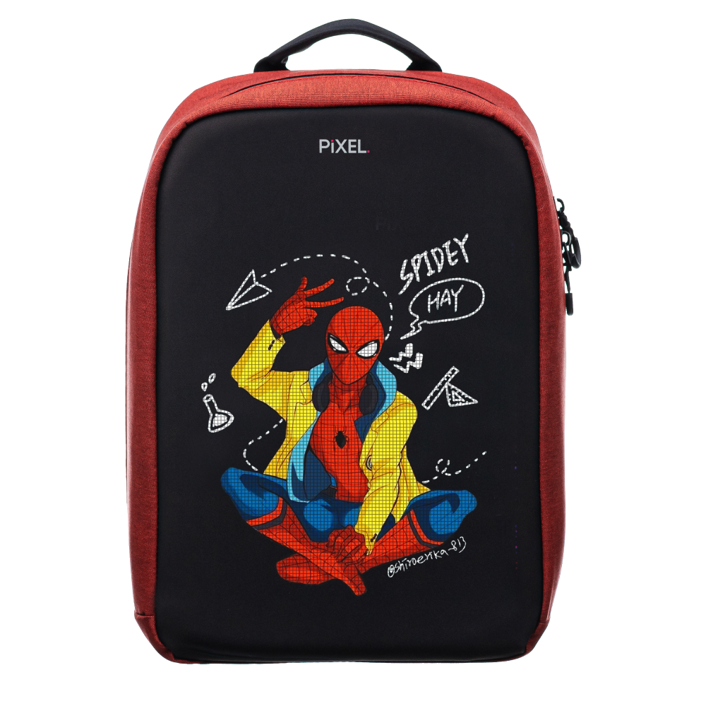 фото Pixel bag рюкзак с led-дисплеем pixel max - red line (бордовый)