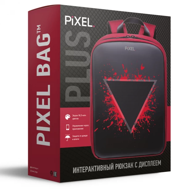 фото Pixel bag рюкзак с led-дисплеем pixel plus - black moon (черный)