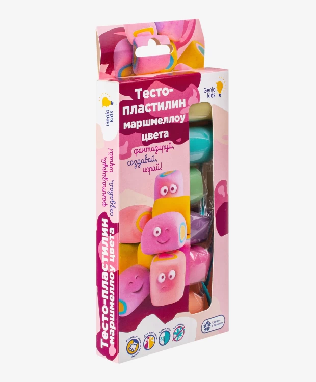 Набор для детской лепки Genio Kids Тесто-пластилин 6 цветов Маршмеллоу