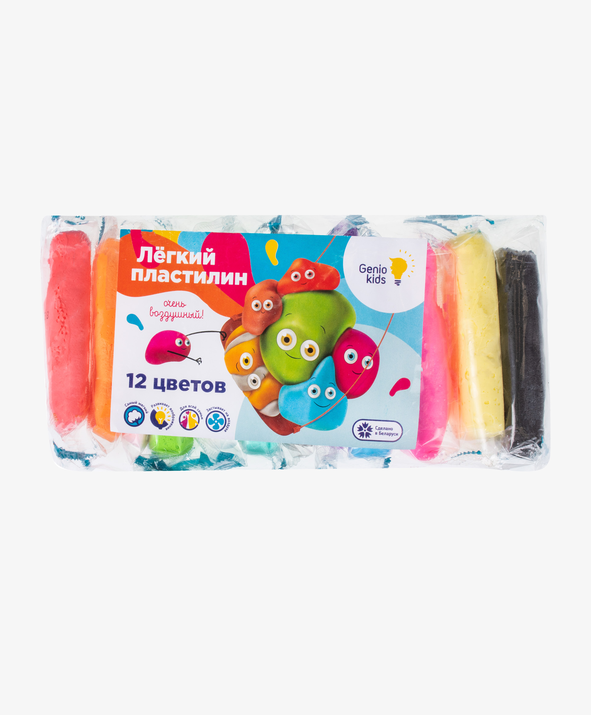 

Набор для детской лепки Genio Kids Легкий пластилин 12 цветов, TA1710