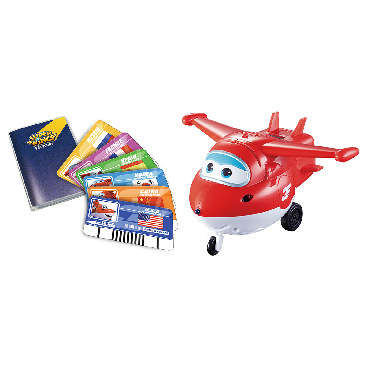 

Super Wings Джетт с пластиковыми карточками разных стран, YW710410